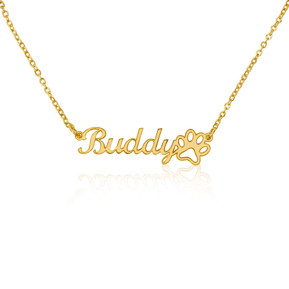 Personalized 18k Gold Finish Dog Paw Necklace for Dog Moms